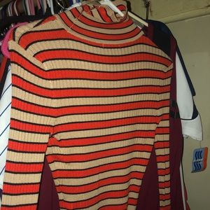 orange striped turtleneck